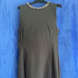 H&M Jeweled Collared Black Dress (Size 10)